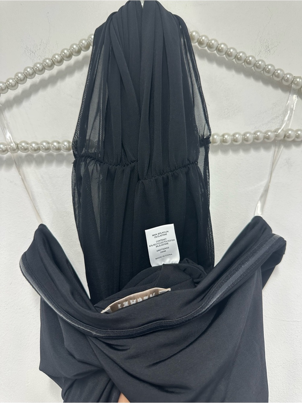 Meshki Caspian Slinky And Mesh Off Shoulder Maxi Dress in Black - Picture 10 of 11